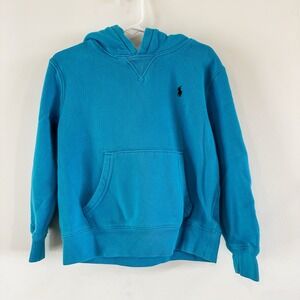 Polo Ralph Lauren Youth Boys 5 Blue Aqua Teal Hooded‎ Sweatshirt